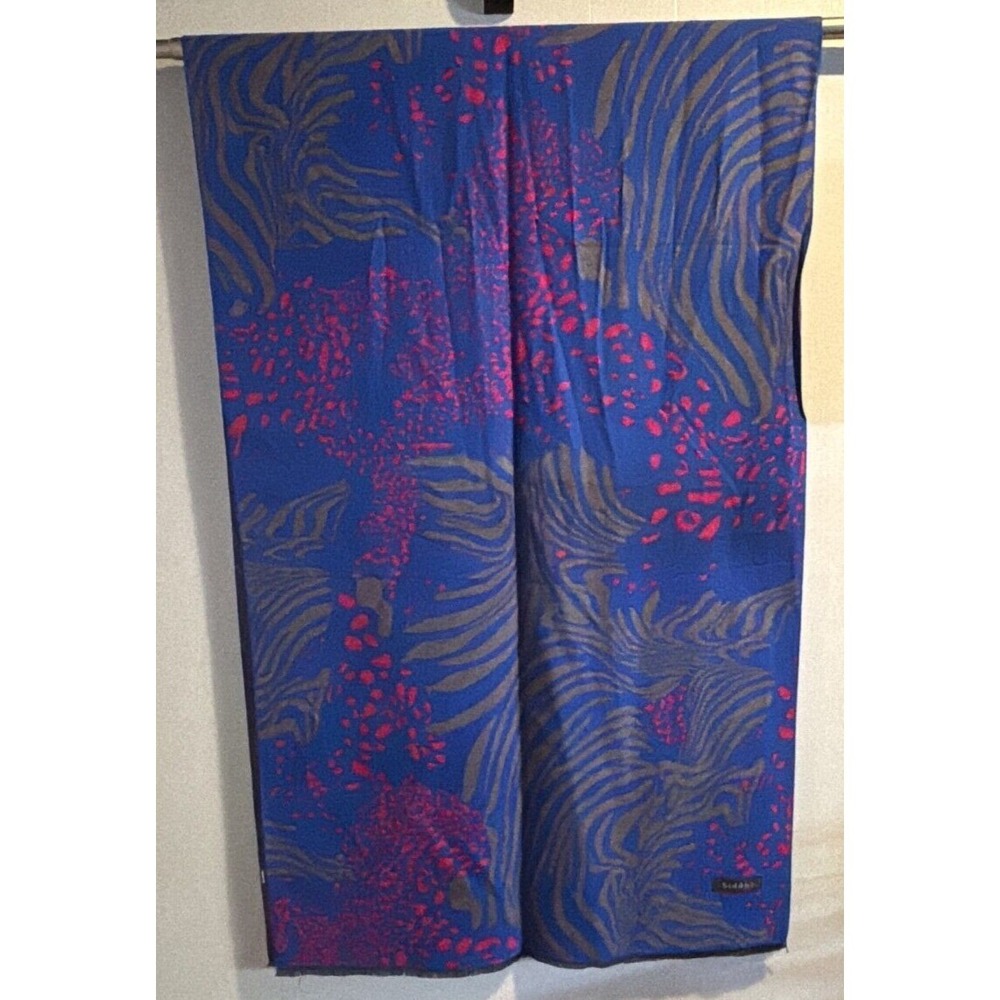 Womens Blue Bamboo Blend Sarong Fringe Sarong Beachy 24.5x80"